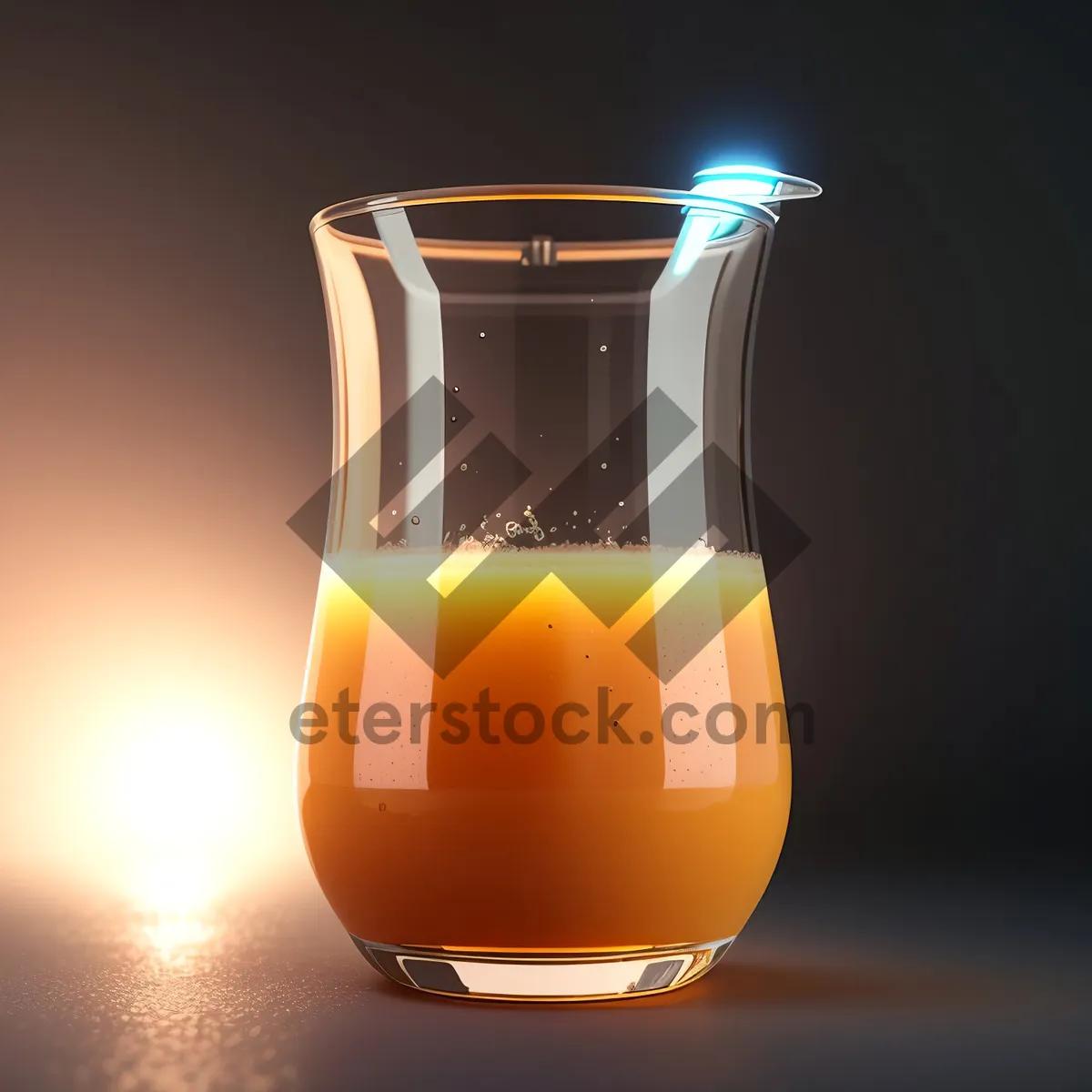 Picture of Refreshing yellow drink in transparent pitcher.