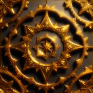 Golden Fantasy Fractal Heraldry Wallpaper