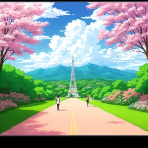 Serene Summer Landscape with Majestic Maple Tree