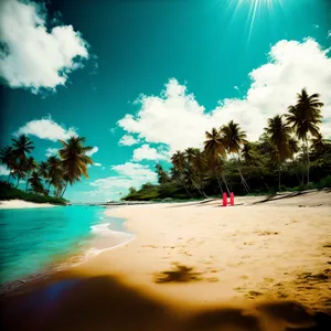Sandy Beach Sunset: Tranquil Coastline at Dusk