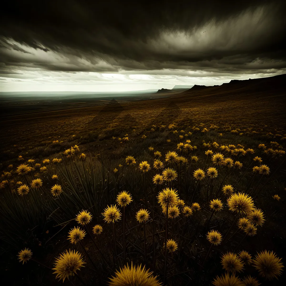 Picture of Vibrant Sunflower Field under Sunny Sky