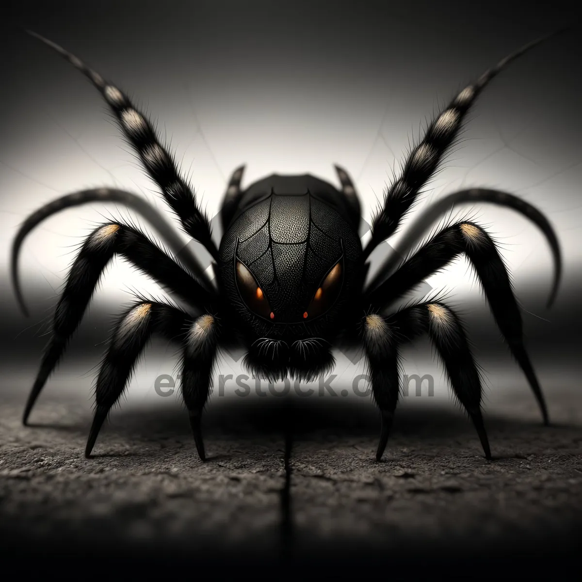 Picture of Black Widow Spider Close-Up: Deadly Arachnid in Black