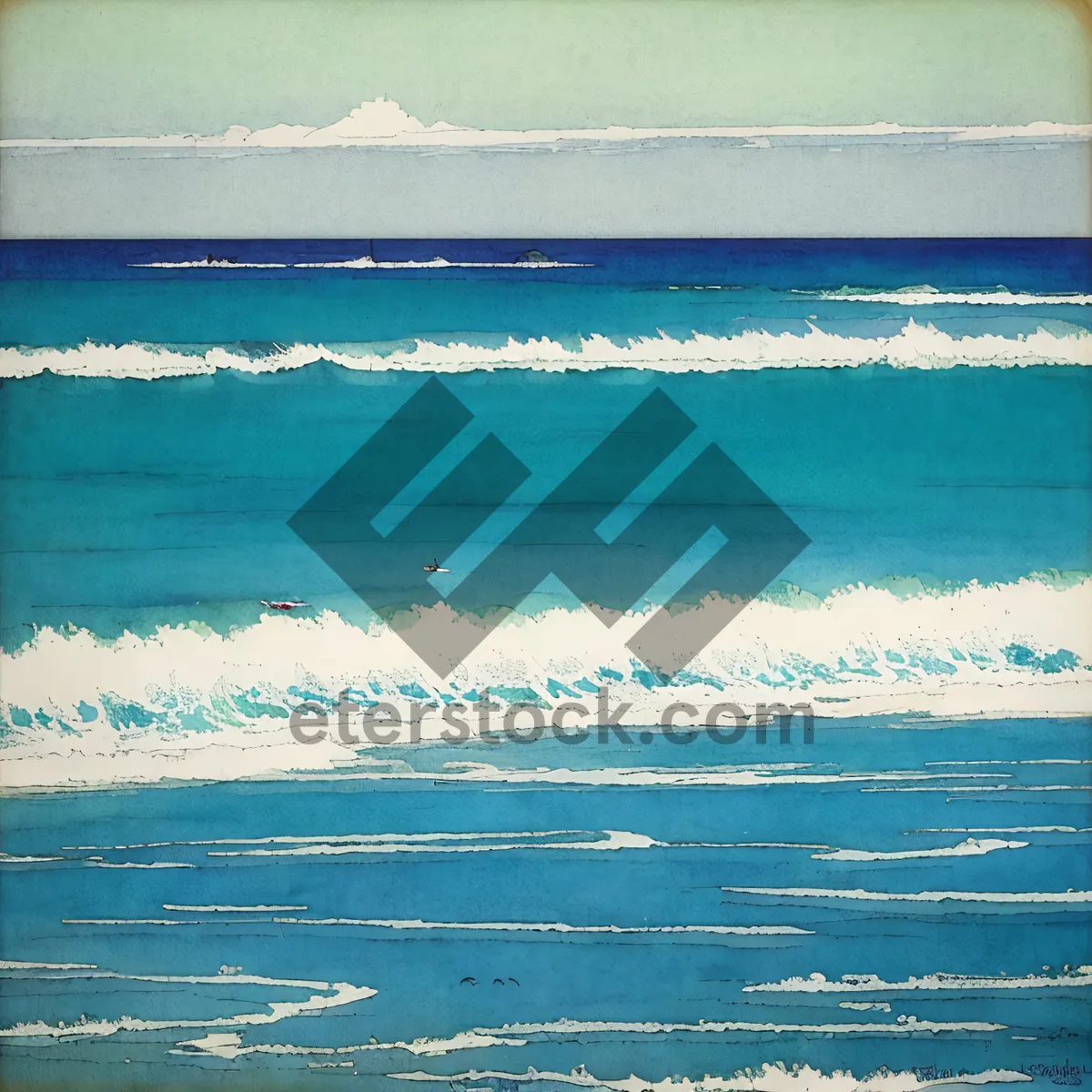 Picture of Turquoise Waters glistening on Sandy Shoreline