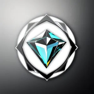 Shiny Gem Heraldry Icon: Symbolic Graphic Design