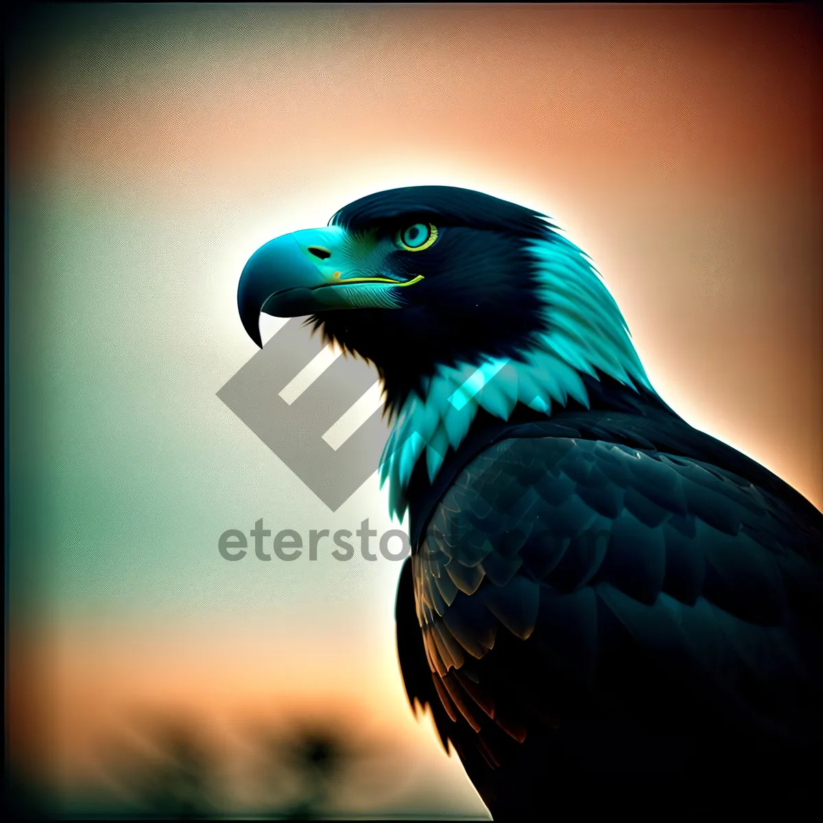 Picture of Vibrant Macaw with Yellow Feathers and Piercing Eye