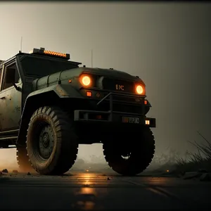 Military Truck on Road: Powerful Transportation with Wheels