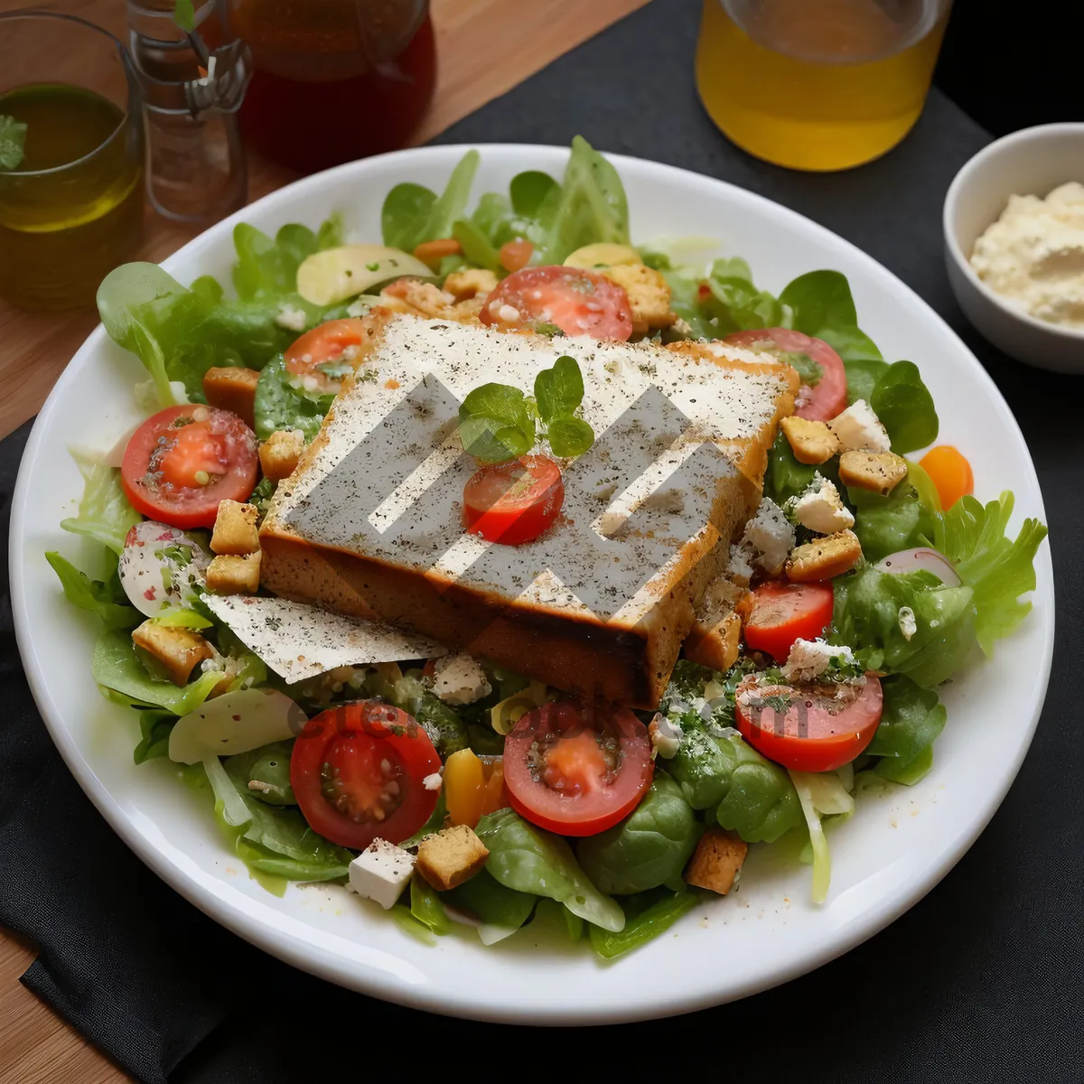 Picture of Tasty Gourmet Chicken Salad with Fresh Vegetables