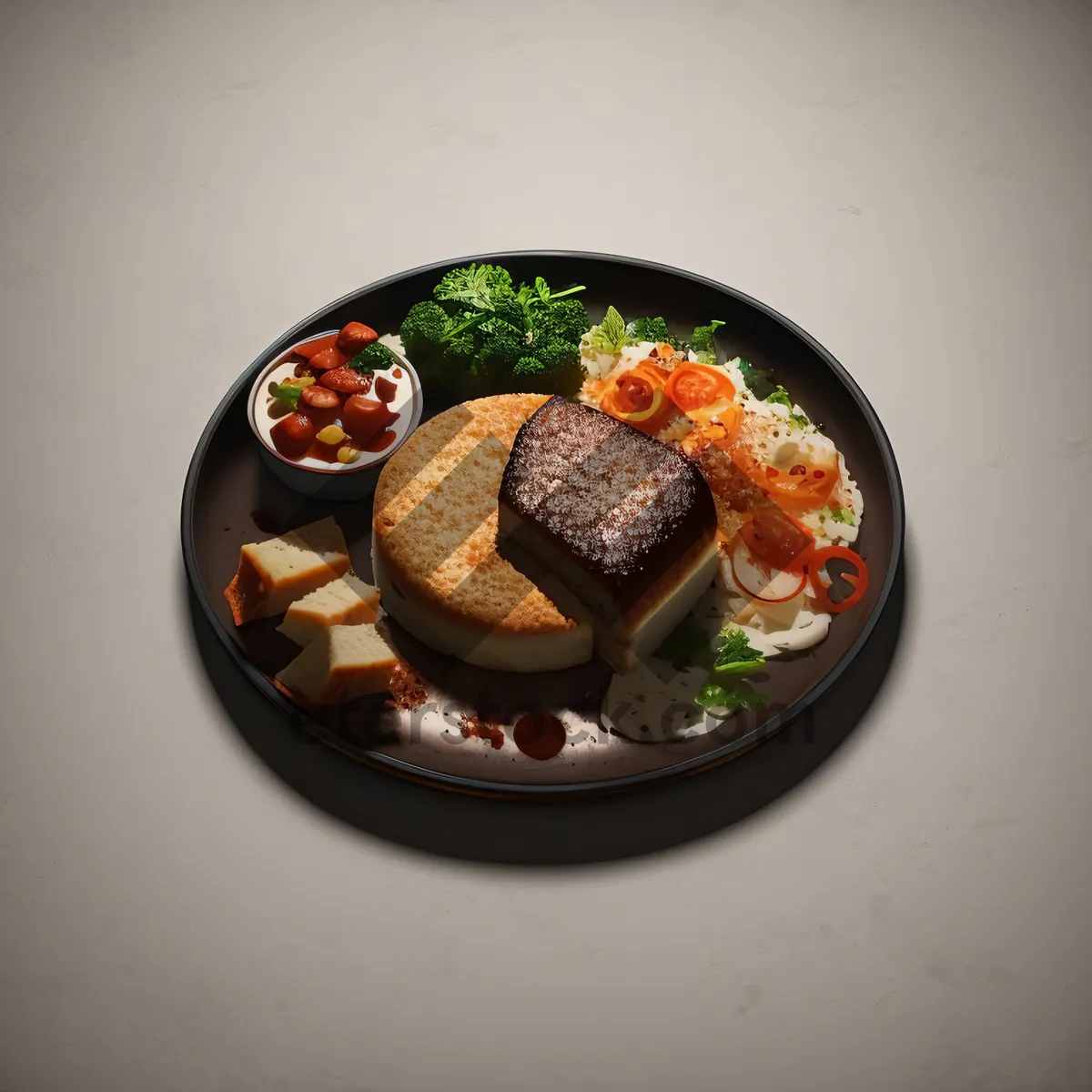 Picture of Fresh and Healthy Vegetable Salad with Grilled Meat