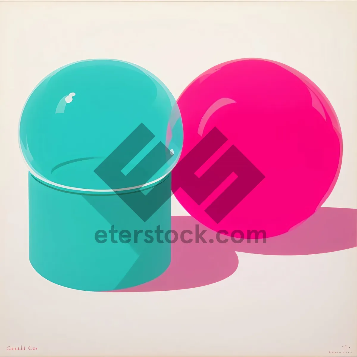 Picture of Bright round glossy glass button with reflection.