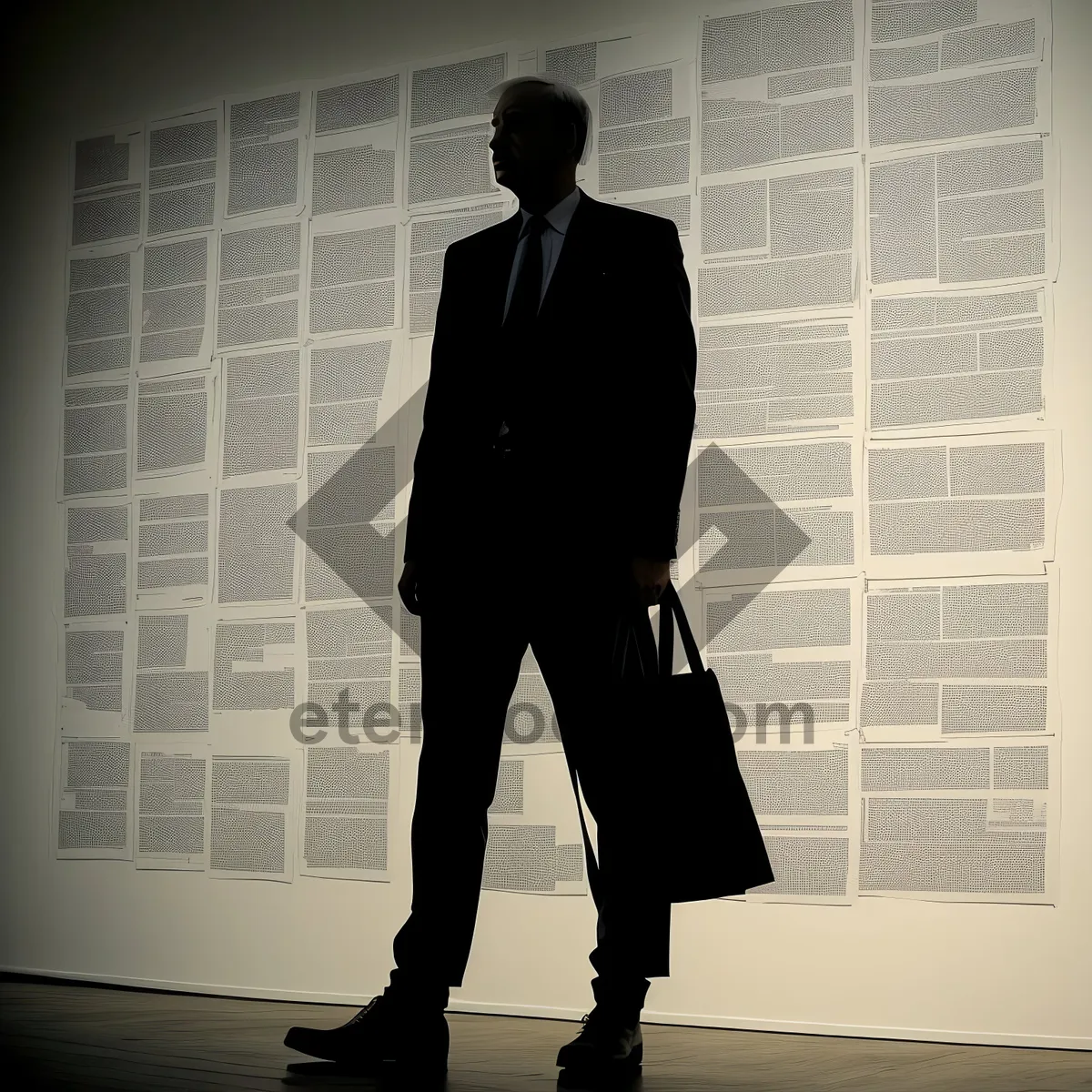 Picture of Successful Businessman in Corporate Attire with Briefcase