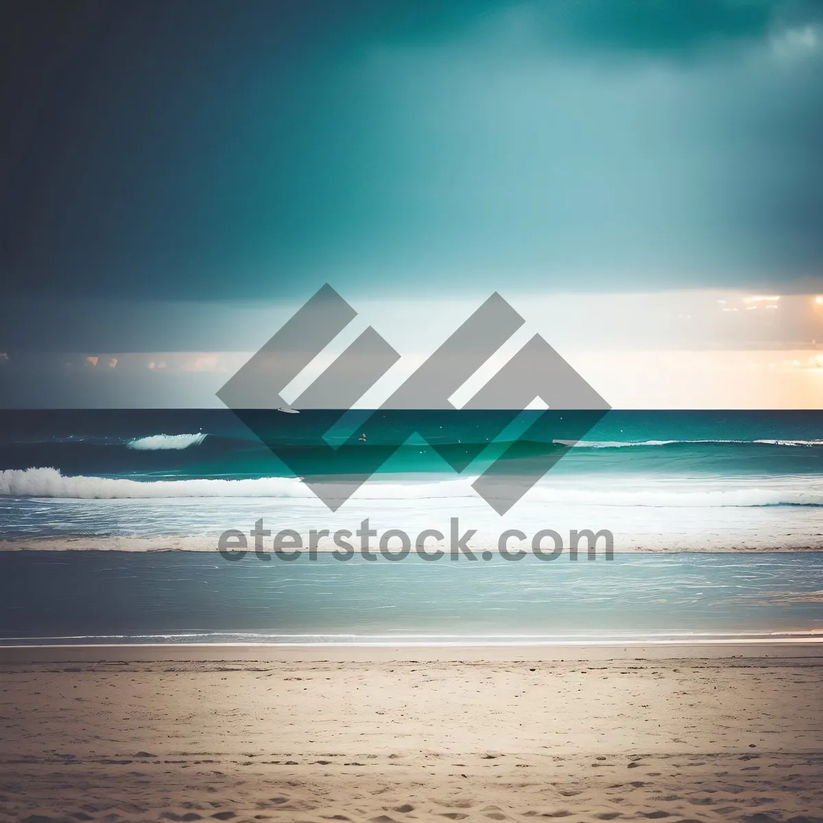 Picture of Tranquil Turquoise Waves on Sunny Beach