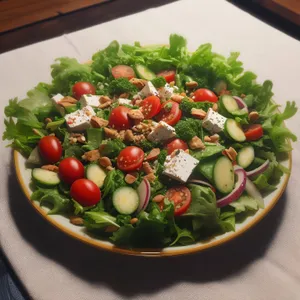 Healthy Vegetarian Salad with Fresh Organic Produce