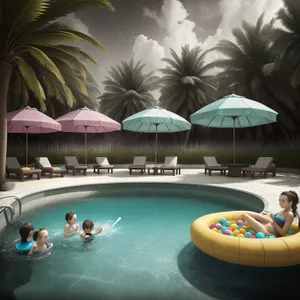 Tropical Paradise Resort Pool with Ocean View