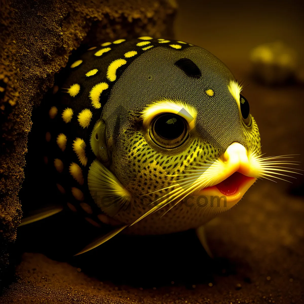 Picture of Colorful Tropical Puffer Fish Underwater"
"Exotic Marine Life in Saltwater Aquarium"
"Diving Into the Vibrant Underwater World"
"Mesmerizing Undersea Coral Reef Wildlife"
"Enchanting Eye of the Tropical Fish