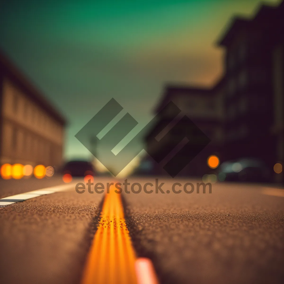 Picture of Speeding Through Blurred Avenue Lights on Asphalt Road