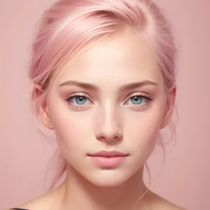 Lovely Blond Hair Makeup Portrait: Attractive and Sensual Model with Clean Skin.