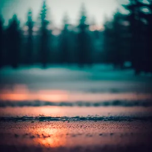 Serene Beach Sunset over Sparkling Waves