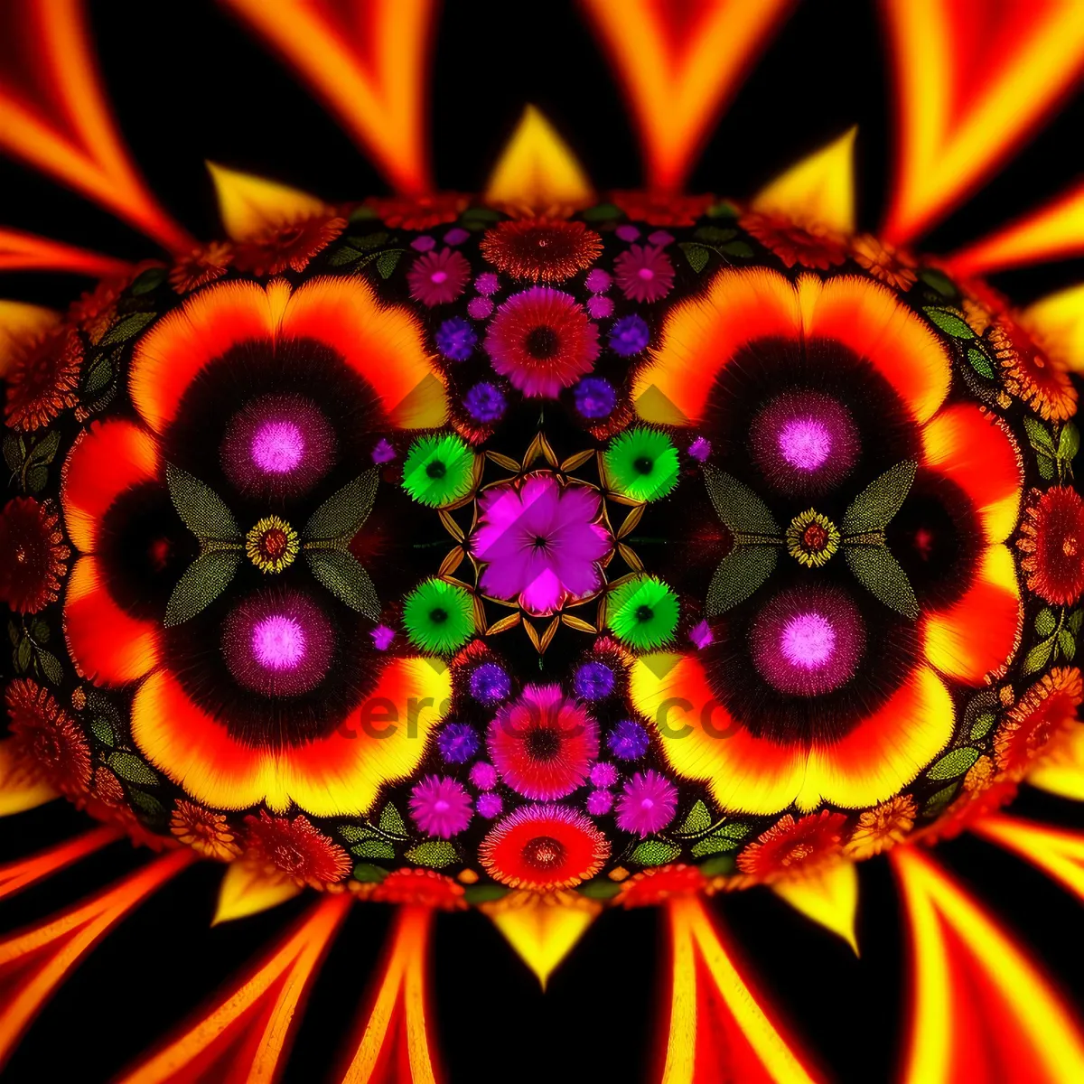 Picture of Colorful Pinwheel Decor - Kaleidoscope Fractal Design