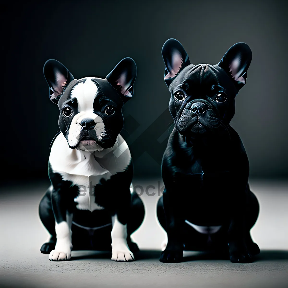 Picture of Cute Purebred Bulldog Puppy - Studio Portrait