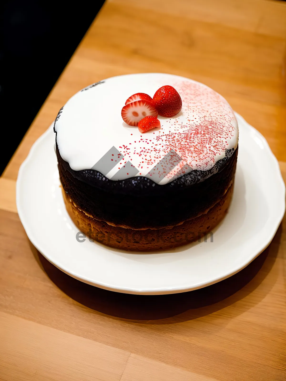 Picture of Delectable Berry Cream Cake with Fresh Berries