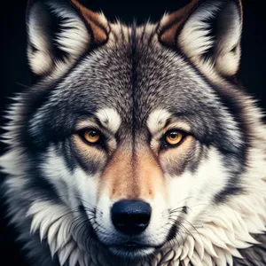 Majestic Timber Wolf with Piercing Cat-Like Eyes