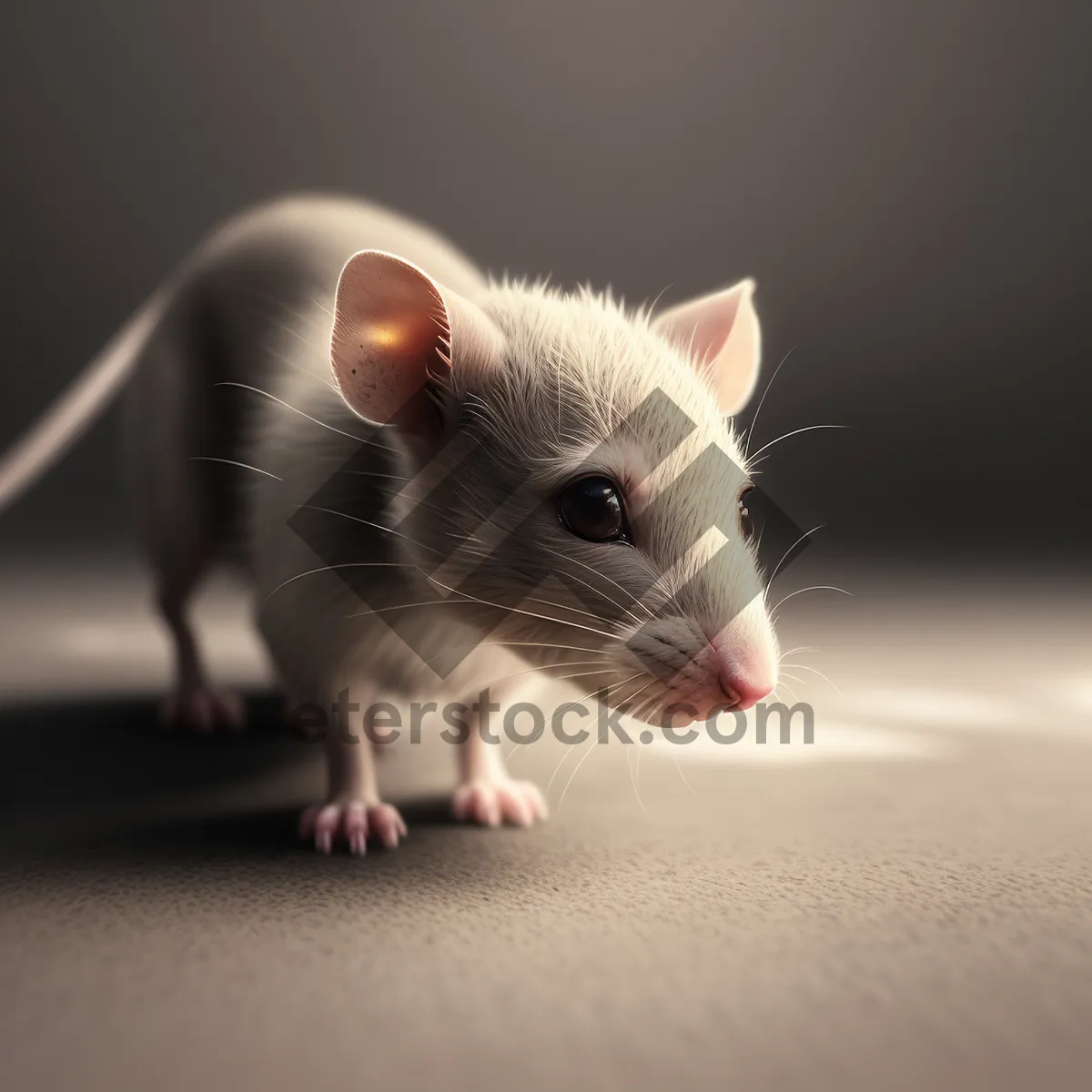 Picture of Furry Mouse Gazing with Adorable Whiskers