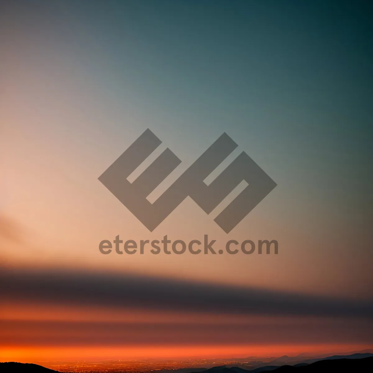 Picture of Golden Horizon: Sunset Over Desert Landscape