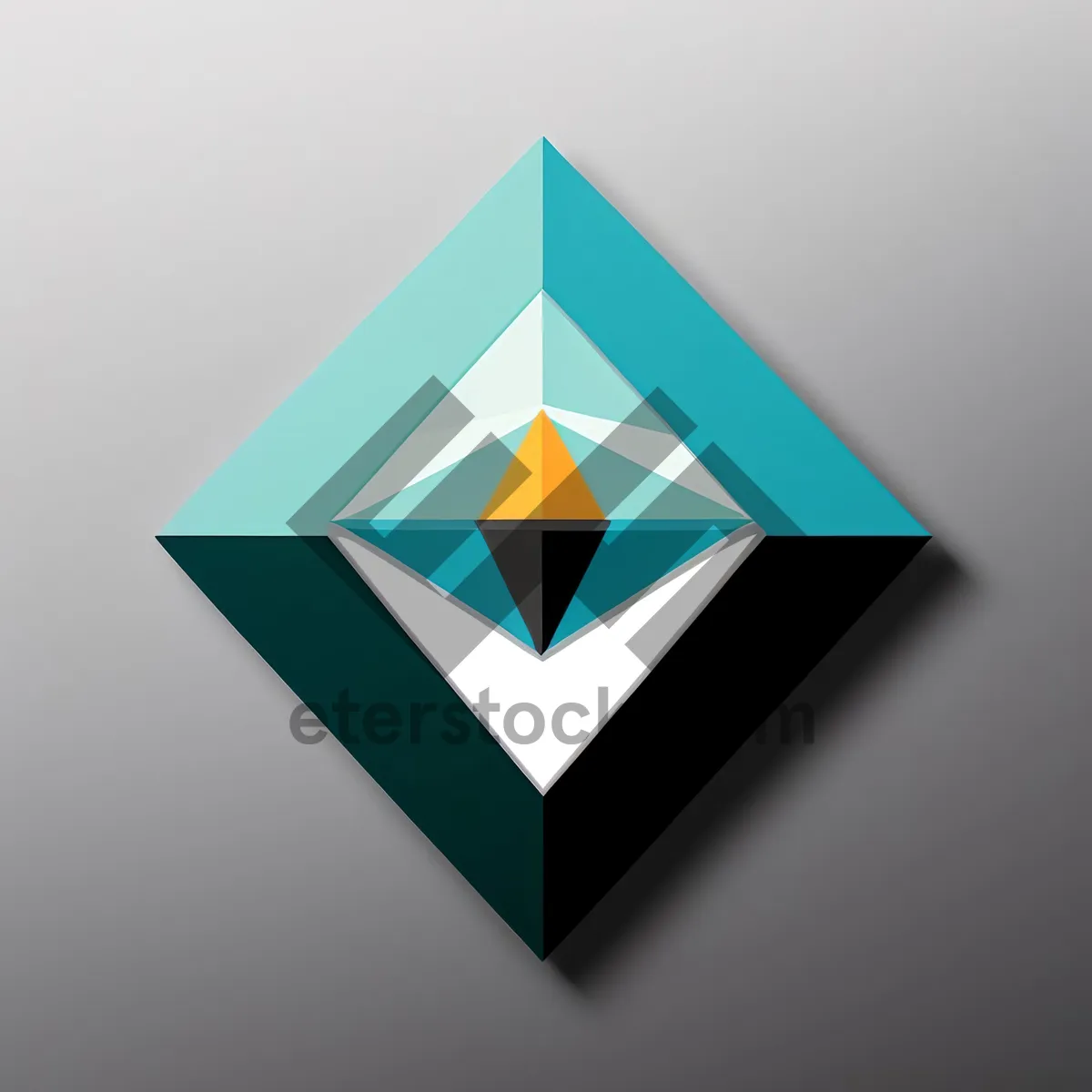 Picture of Pyramid Symbol - Solid 3D Design with Gems