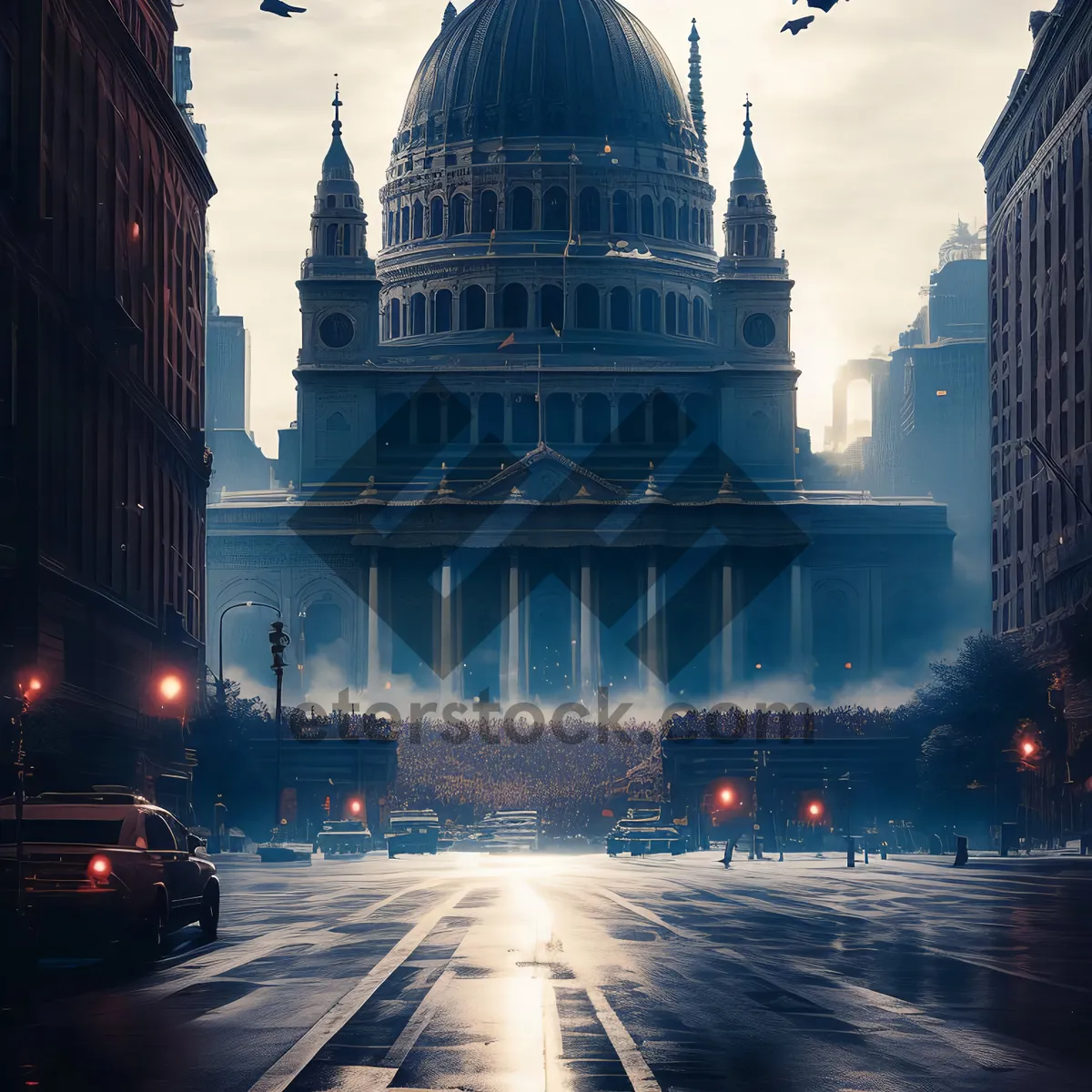 Picture of Historic Capitol Building Dome in City Center Skyline