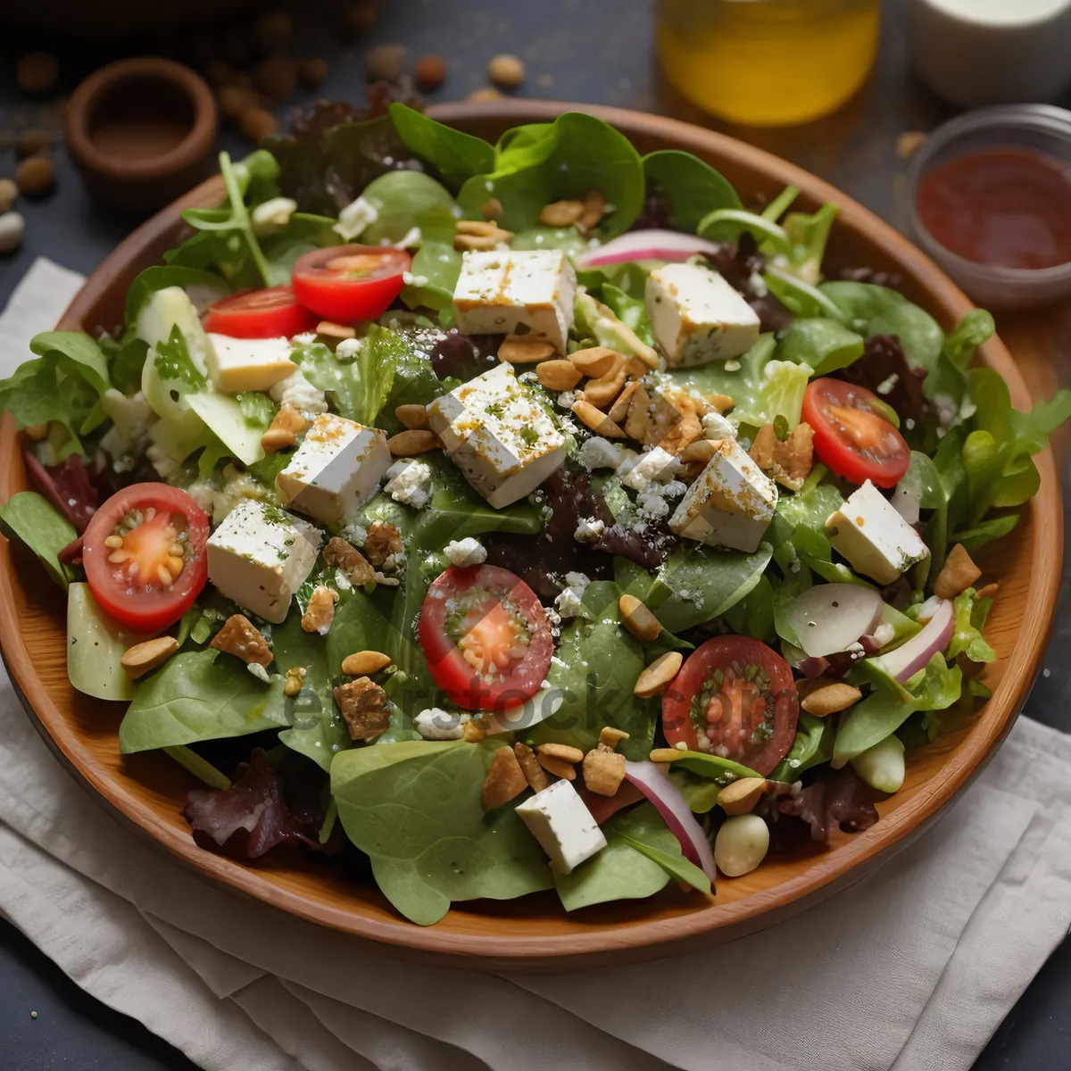 Picture of Fresh Gourmet Salad with Seafood and Vegetables