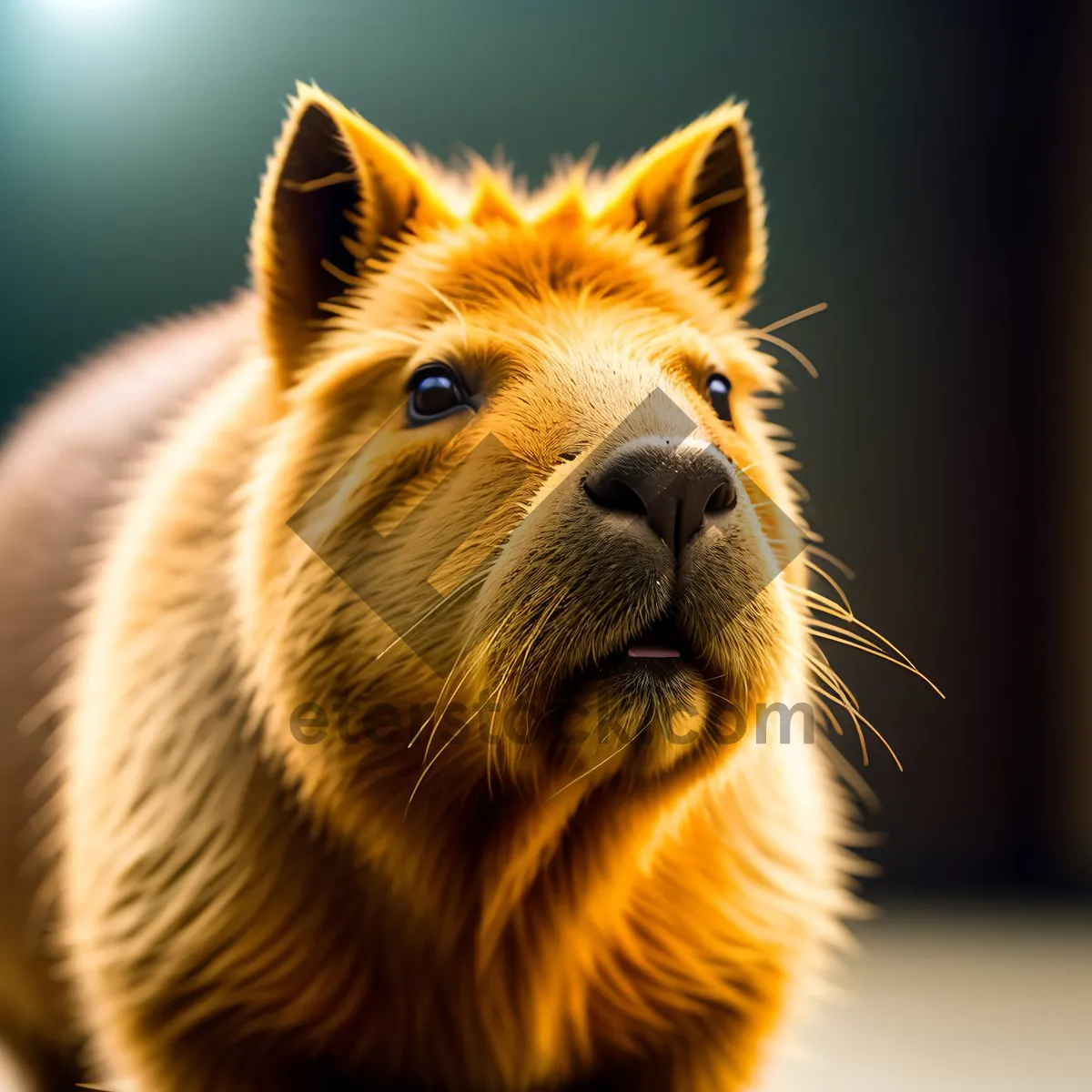 Picture of Furry Mammal: Adorable Guinea Pig with Fluffy Fur