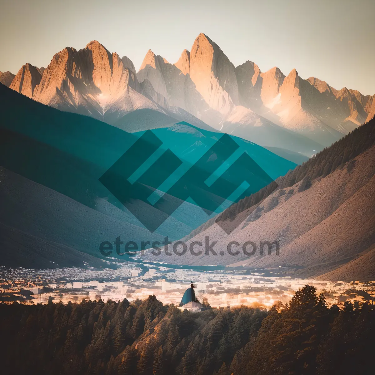 Picture of Majestic Canyon Landscape with Glacial Lake