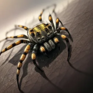 Eerie Arachnid: Scary Predator with Yellow Legs