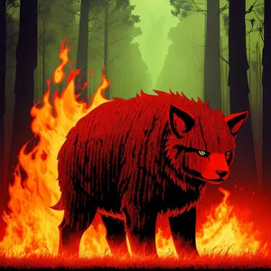Fiery Inferno: Intense Blaze Lighting Up the Night