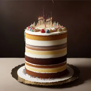 Gourmet birthday cupcake with chocolate icing and candle.