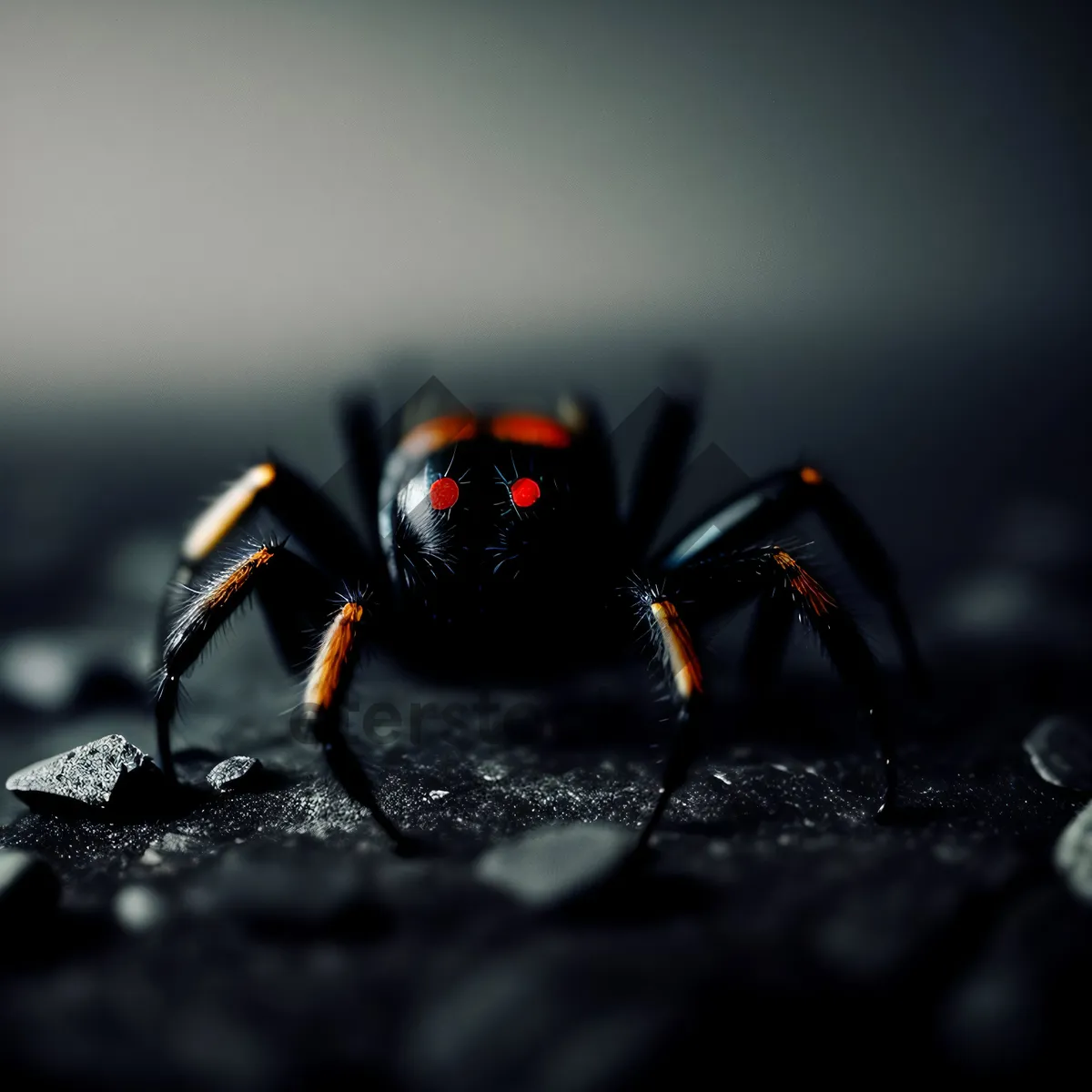 Picture of Close-up of Black Widow Spider in Garden