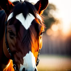 Stunning Chestnut Stallion in Equestrian Gear