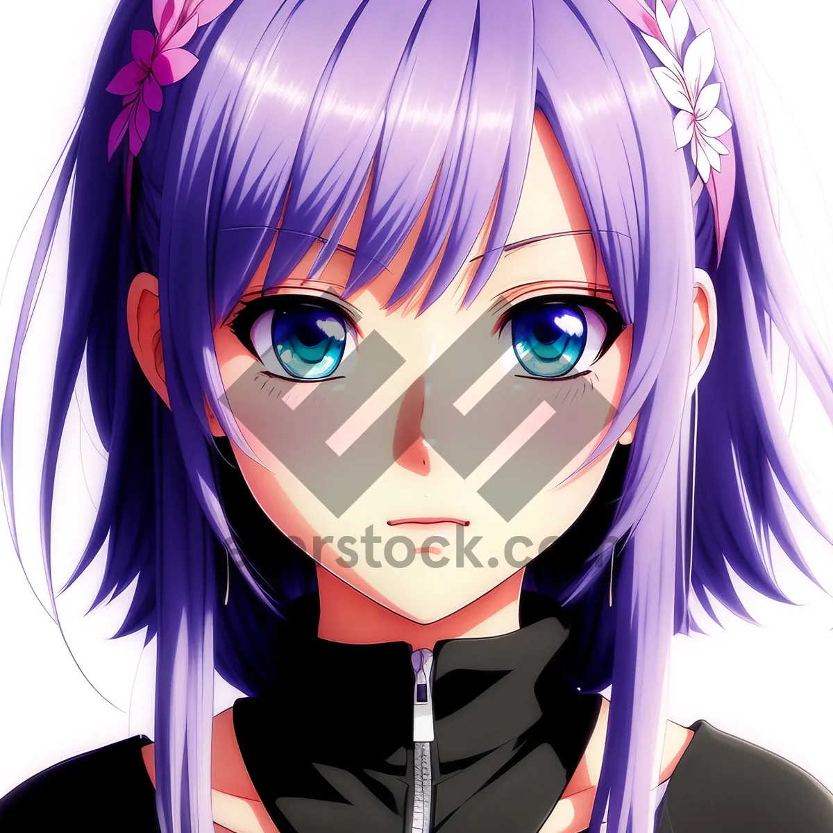 Picture of Stylish Fashionable Model with Attractive Makeup and Mask