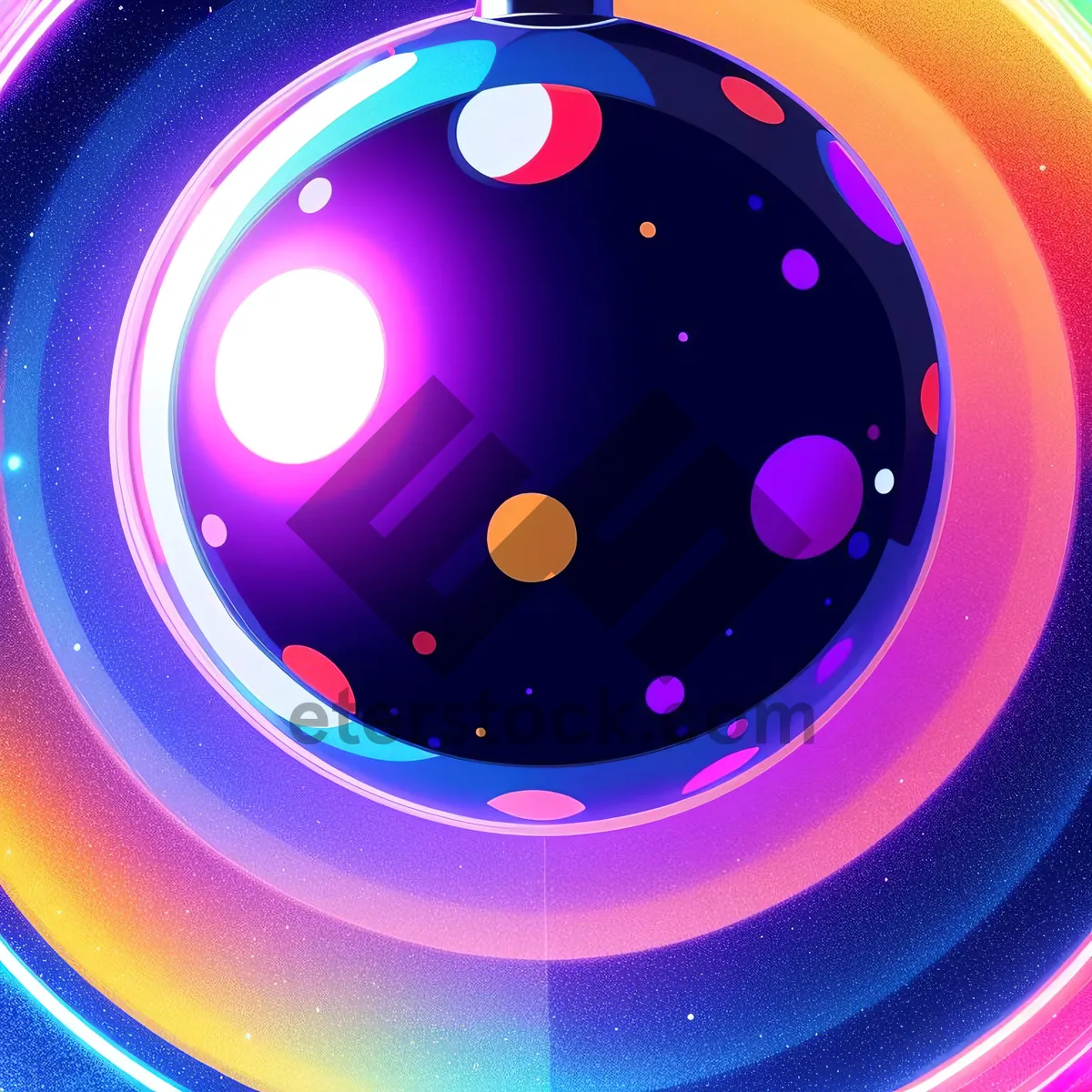 Picture of Colorful LED Planet in Digital Space