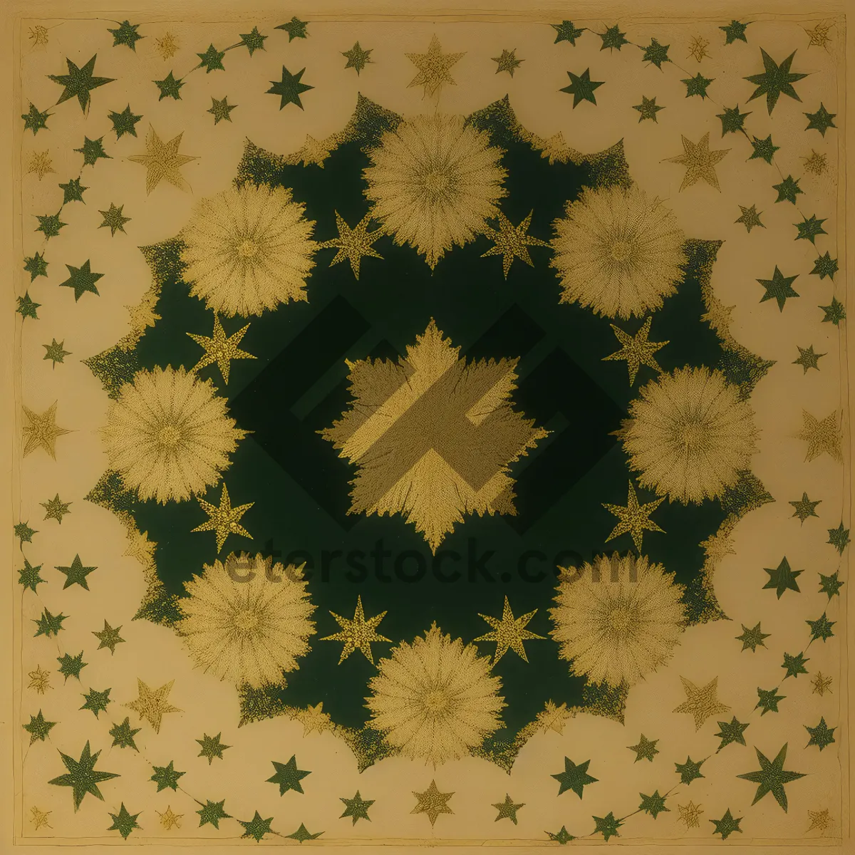 Picture of Snowflake Celebration: Ornate Winter Silhouette on Vintage Tile