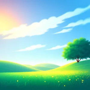 Vibrant Sunlit Summer Landscape