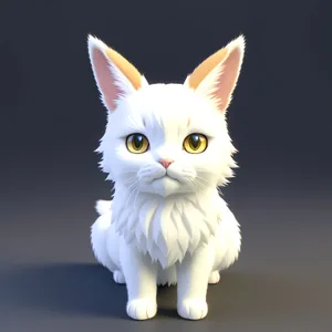Fluffy White Kitty with Curious Whiskers