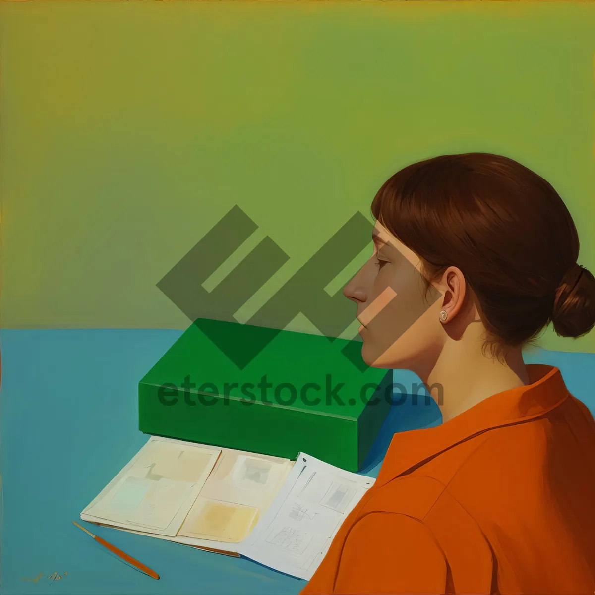 Picture of Smiling Businesswoman with Laptop, Radiating Happiness