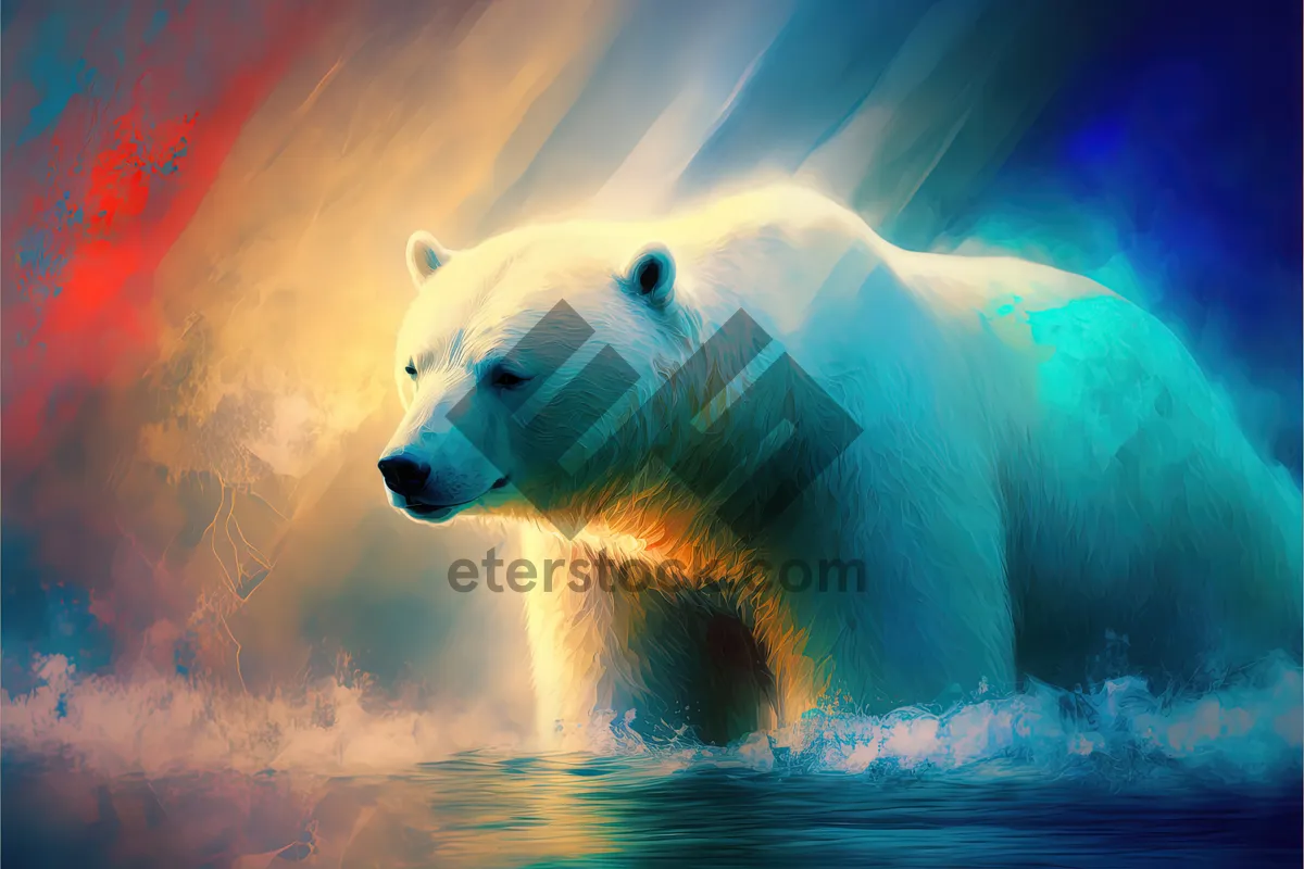 Picture of Arctic polar bear in zoo.