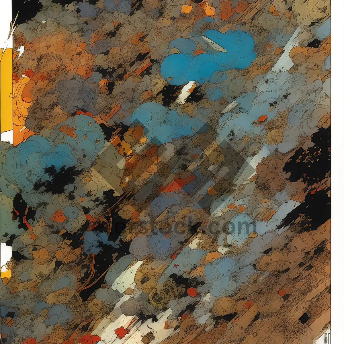 Picture of Vintage rusty paint on weathered metal surface