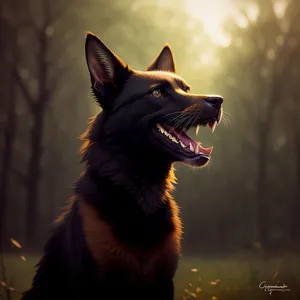 Adorable Shepherd Dog with Lustrous Brown Fur