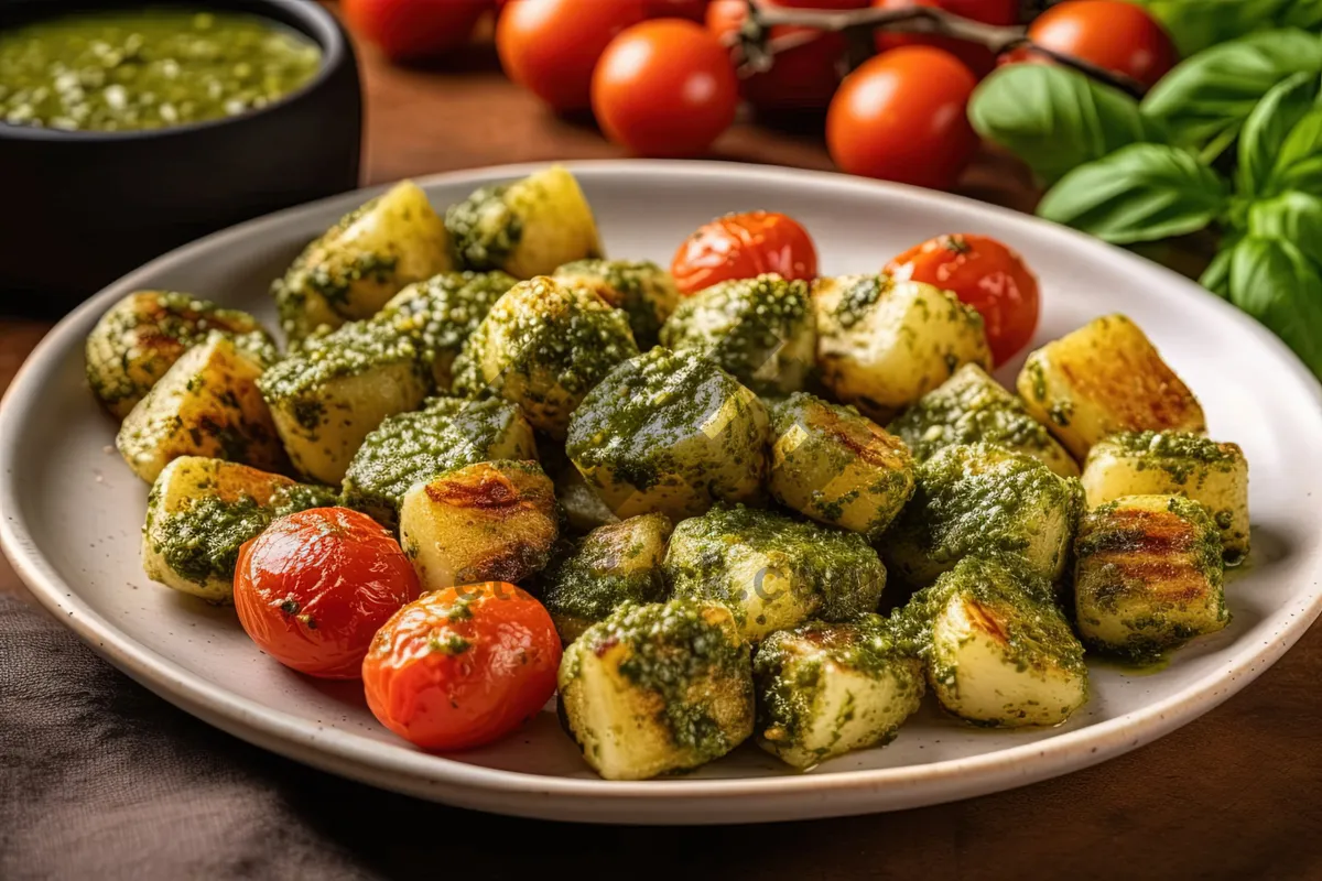 Picture of Healthy Vegetable Salad with Fresh Seafood