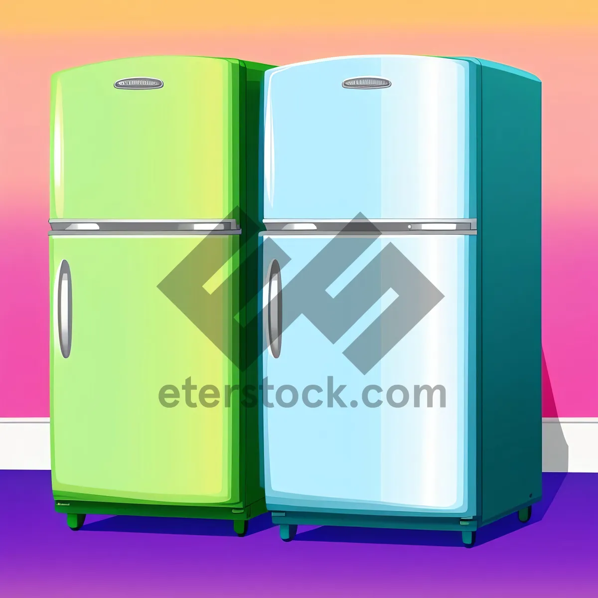 Picture of Efficient 3D Refrigeration System Icon for Packaging Design