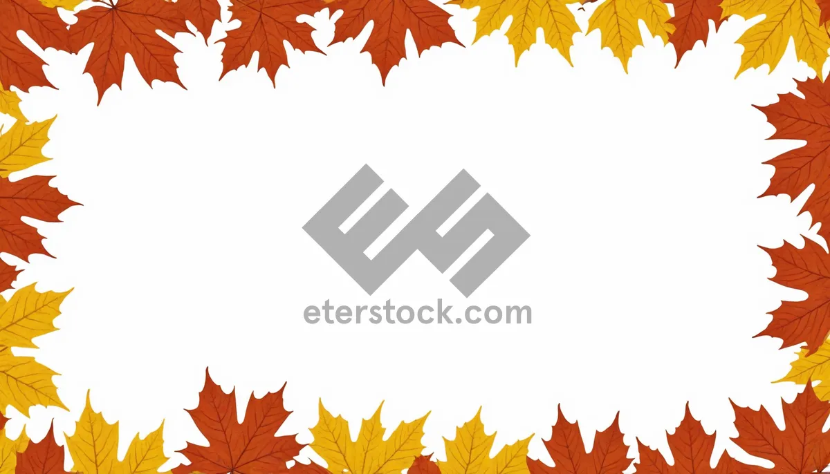 Picture of Seasonal Leaf Silhouette Pattern in Orange and Yellow