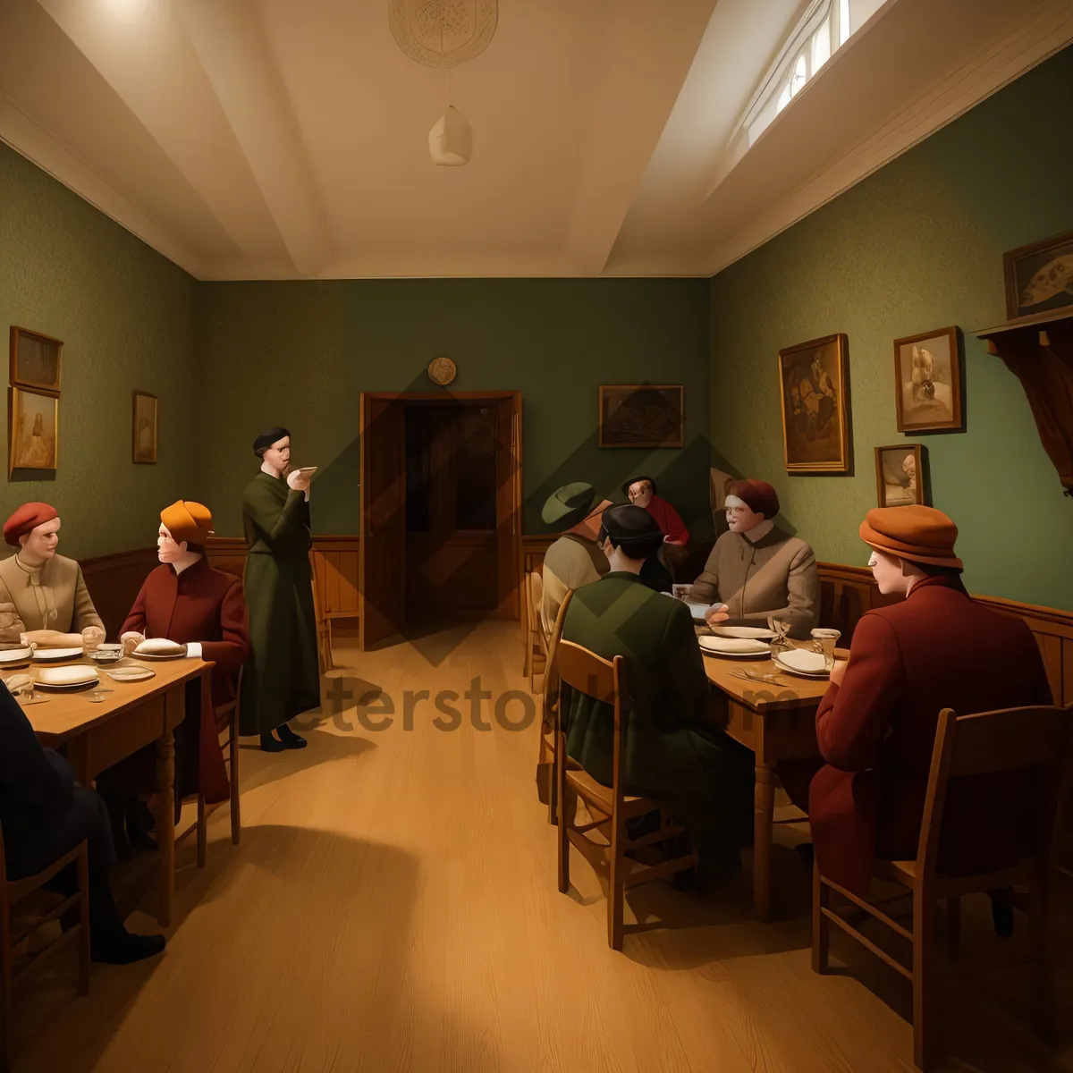 Picture of Modern Luxury Restaurant Interior Design with Wood Furniture